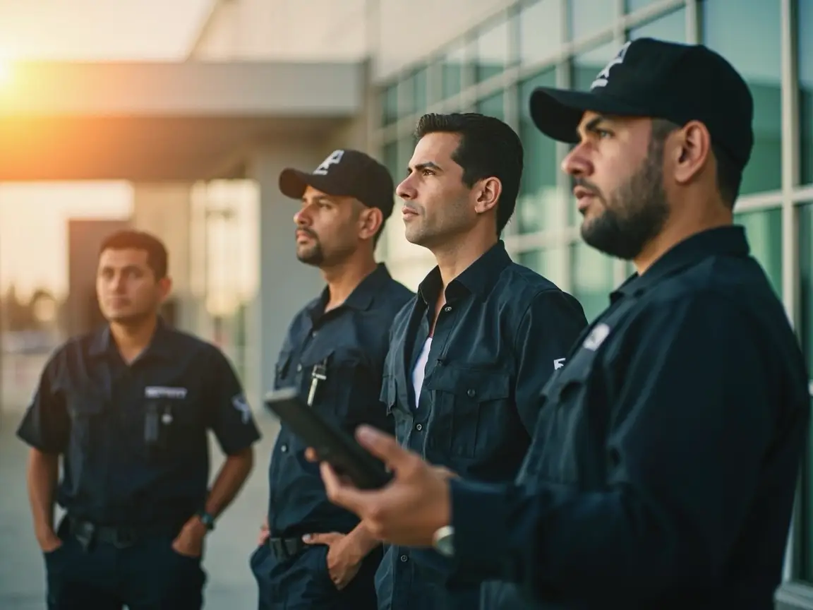 Guardias de seguridad supervisando un sistema de rondines digitales en México