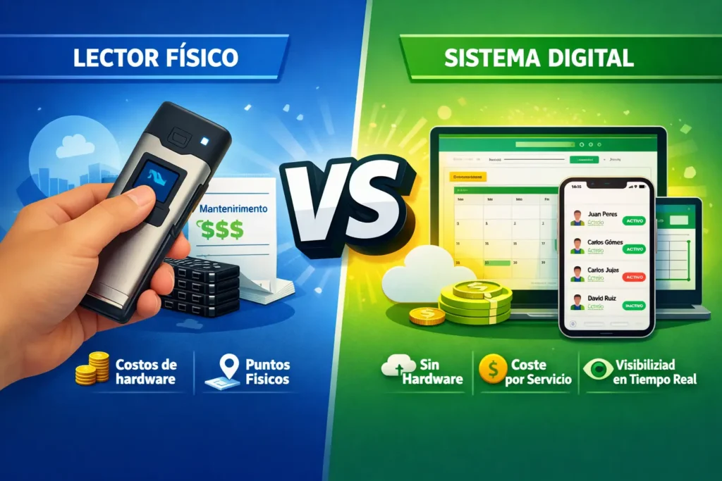 Comparación entre lectores físicos de rondines y sistema digital de rondines sin hardware en México