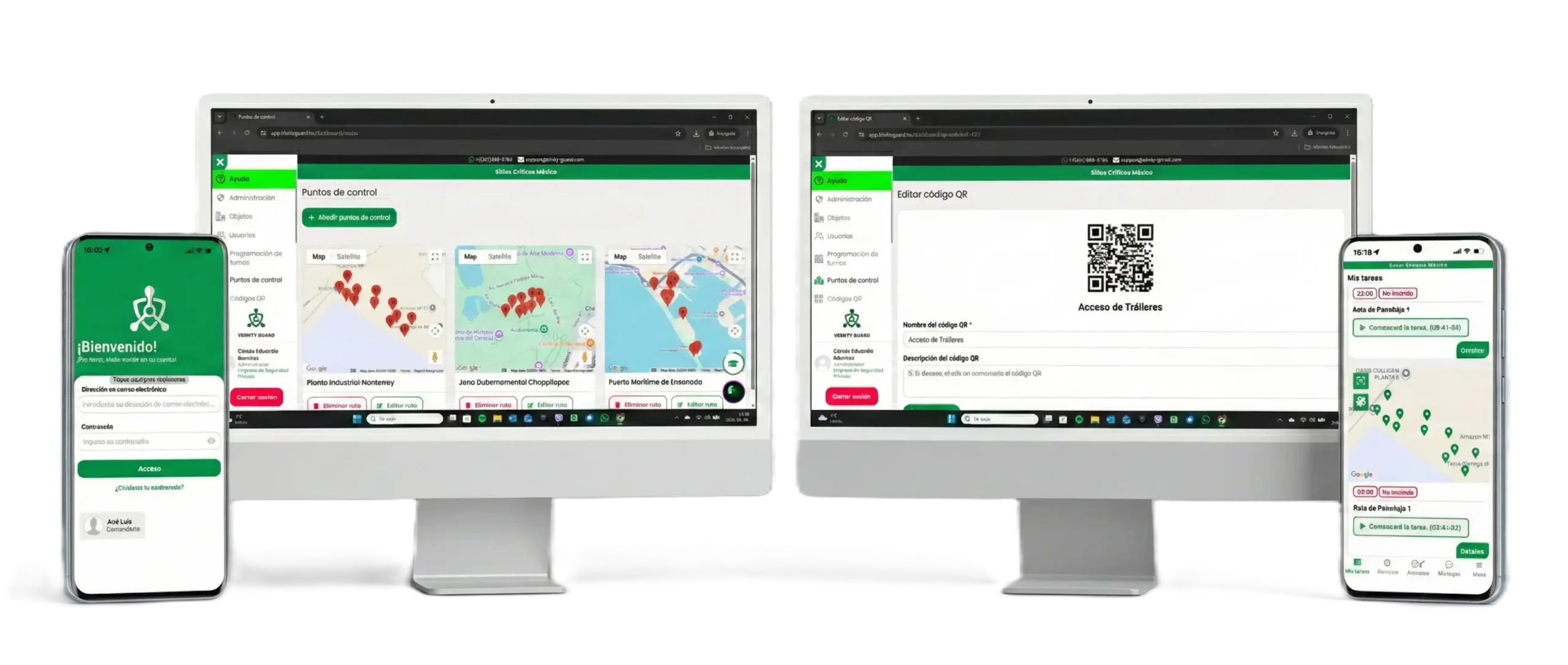 Trinity Guard: sistema de control de rondas con app móvil y panel web, evidencia verificable con GPS y QR
